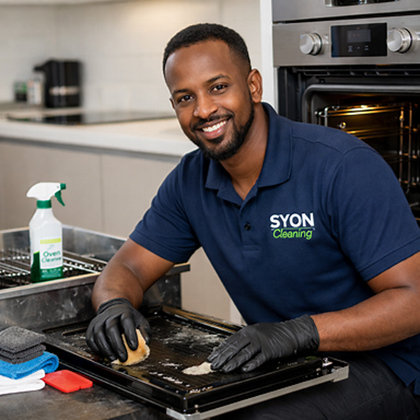 SYON branded oven cleaning van — 45-minute van dip-tank on board